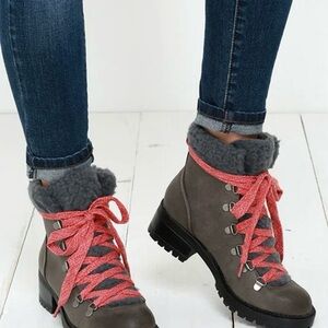 Madden Girl Bunt Stone Multi Grey Lace-Up Boots